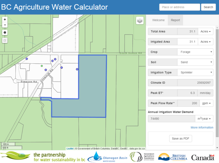 BC Agriculture Water Calculator BCGWA